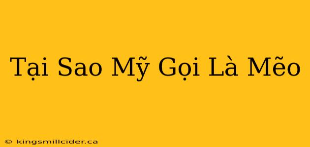 Tại Sao Mỹ Gọi Là Mẽo