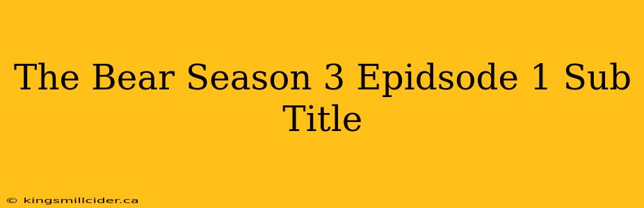 The Bear Season 3 Epidsode 1 Sub Title