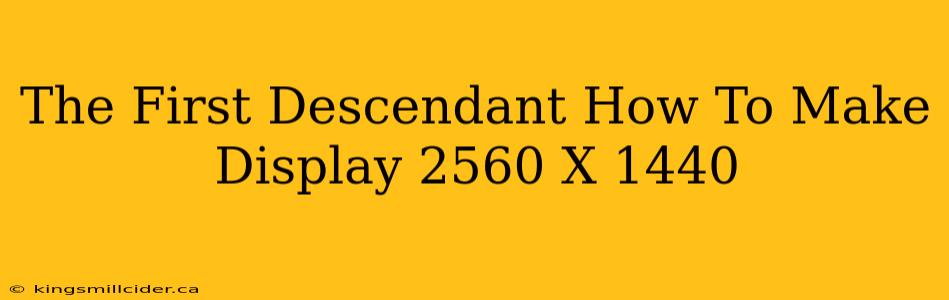 The First Descendant How To Make Display 2560 X 1440