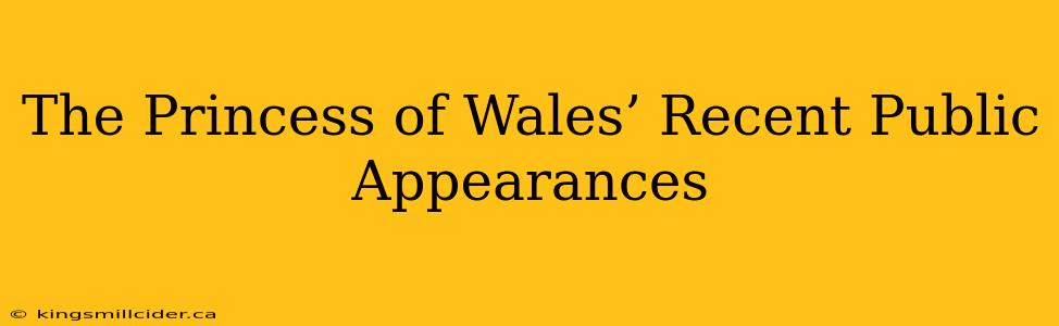 The Princess of Wales’ Recent Public Appearances