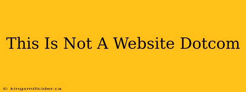 This Is Not A Website Dotcom