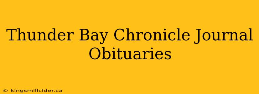 Thunder Bay Chronicle Journal Obituaries