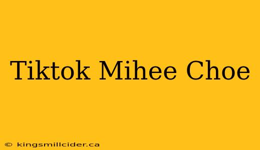 Tiktok Mihee Choe