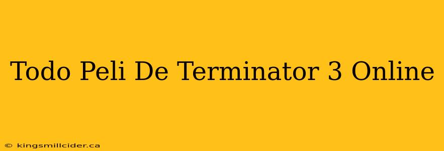 Todo Peli De Terminator 3 Online