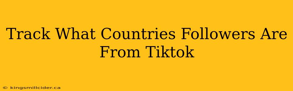 Track What Countries Followers Are From Tiktok