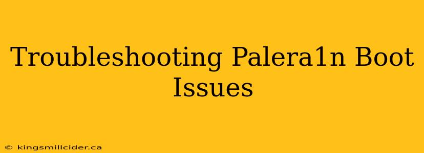 Troubleshooting Palera1n Boot Issues