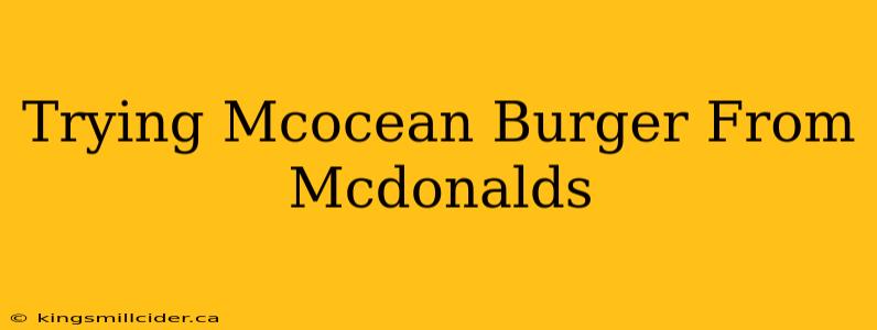 Trying Mcocean Burger From Mcdonalds