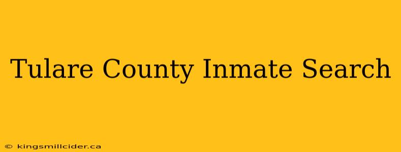 Tulare County Inmate Search