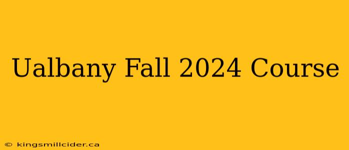 Ualbany Fall 2024 Course