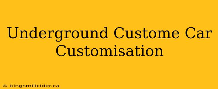 Underground Custome Car Customisation