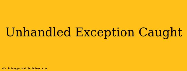 Unhandled Exception Caught