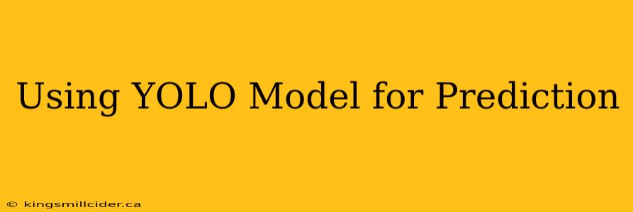Using YOLO Model for Prediction