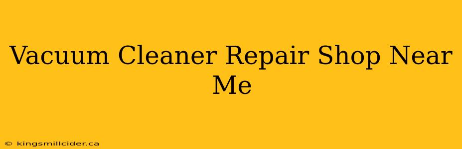 Vacuum Cleaner Repair Shop Near Me