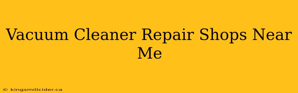 Vacuum Cleaner Repair Shops Near Me