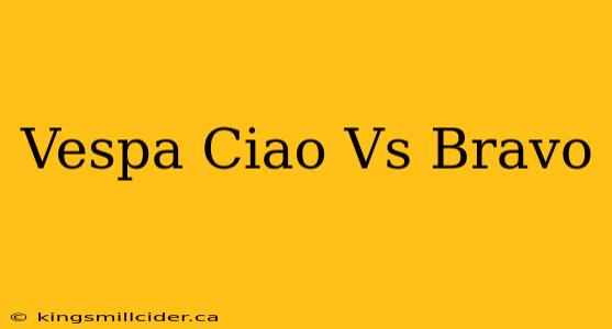 Vespa Ciao Vs Bravo