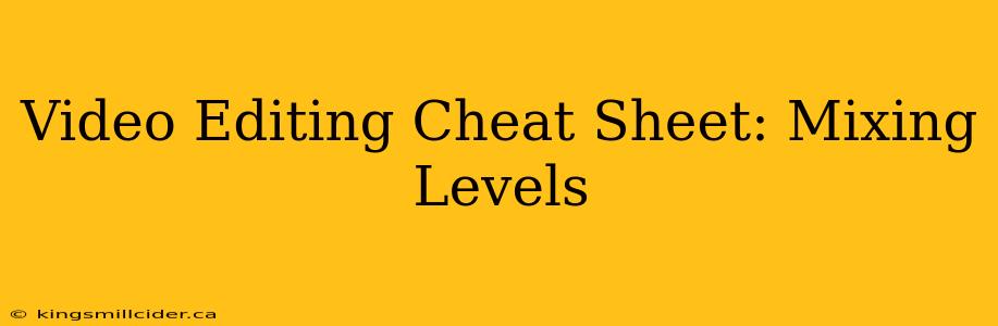 Video Editing Cheat Sheet: Mixing Levels