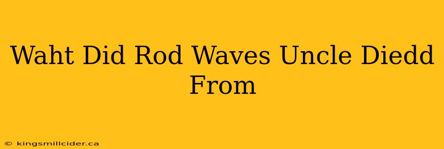 Waht Did Rod Waves Uncle Diedd From