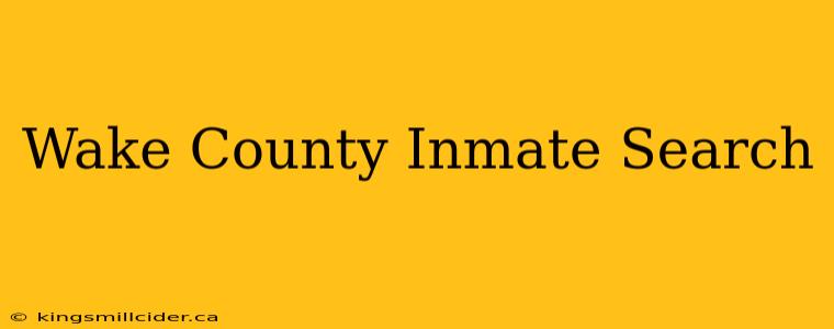 Wake County Inmate Search