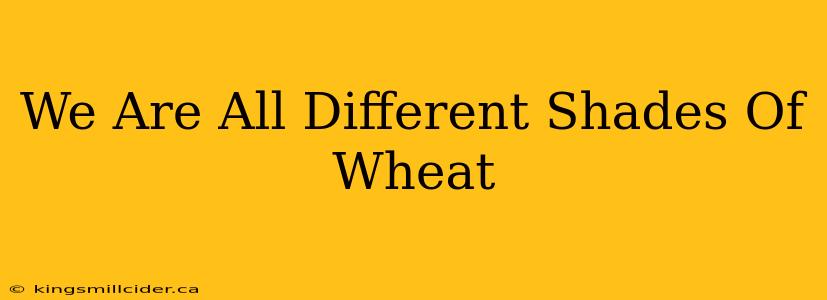 We Are All Different Shades Of Wheat