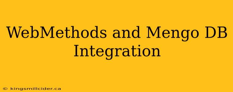 WebMethods and Mengo DB Integration