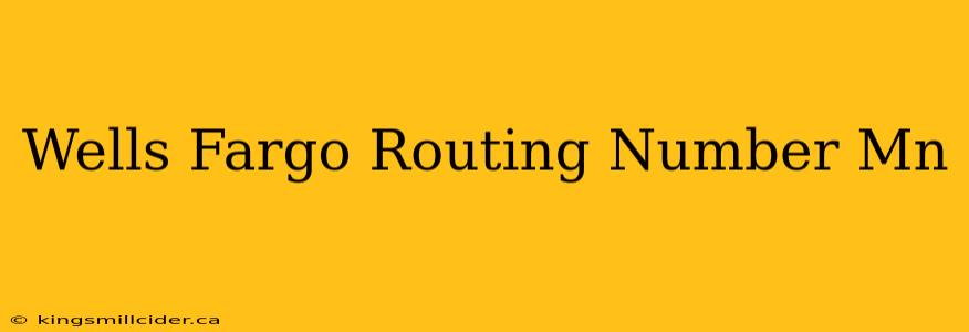 Wells Fargo Routing Number Mn