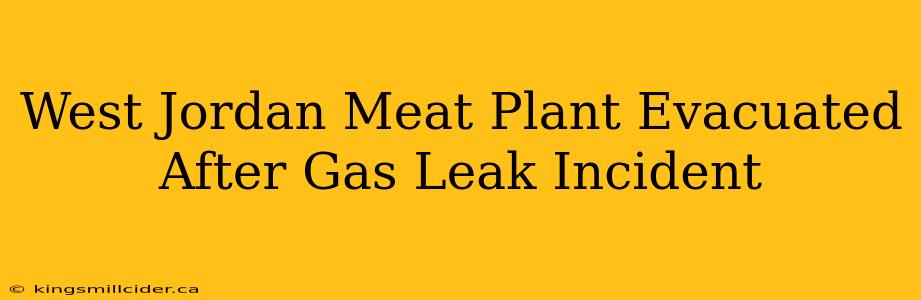 West Jordan Meat Plant Evacuated After Gas Leak Incident