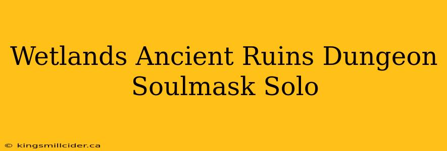 Wetlands Ancient Ruins Dungeon Soulmask Solo