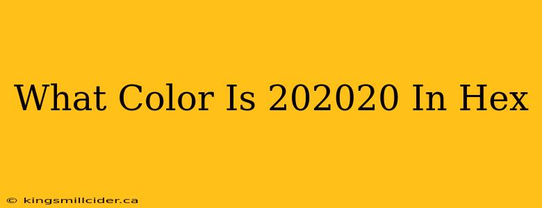 What Color Is 202020 In Hex