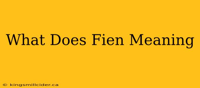 What Does Fien Meaning