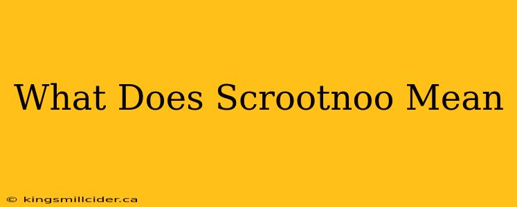 What Does Scrootnoo Mean