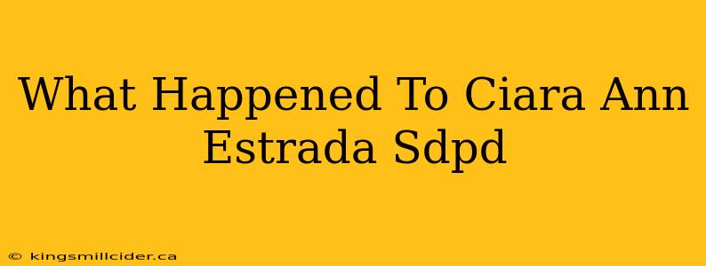 What Happened To Ciara Ann Estrada Sdpd