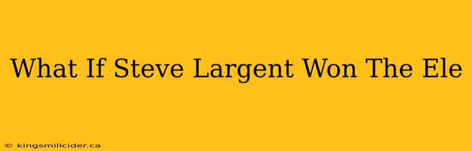 What If Steve Largent Won The Ele