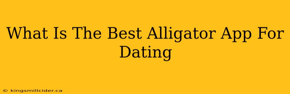 What Is The Best Alligator App For Dating