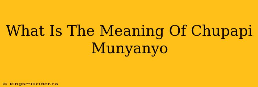 What Is The Meaning Of Chupapi Munyanyo