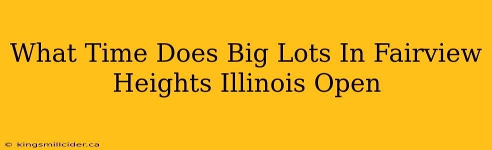 What Time Does Big Lots In Fairview Heights Illinois Open