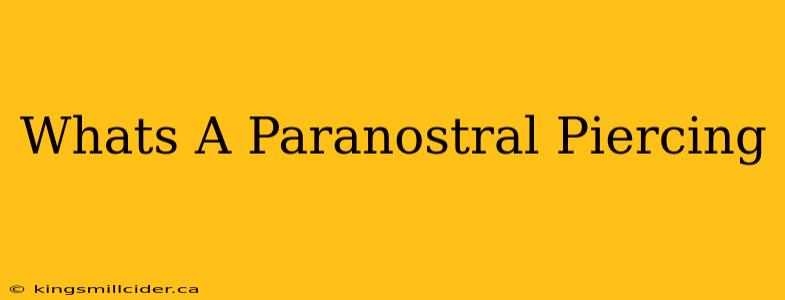 Whats A Paranostral Piercing