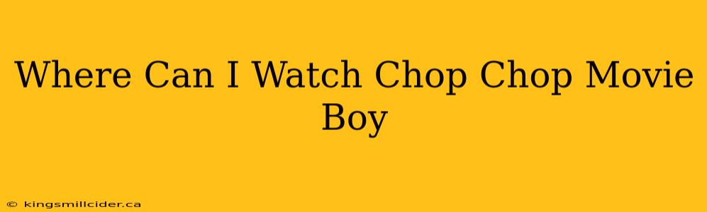 Where Can I Watch Chop Chop Movie Boy