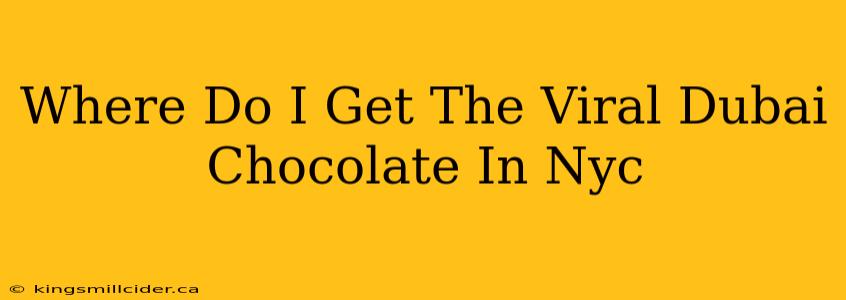 Where Do I Get The Viral Dubai Chocolate In Nyc