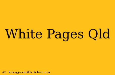 White Pages Qld