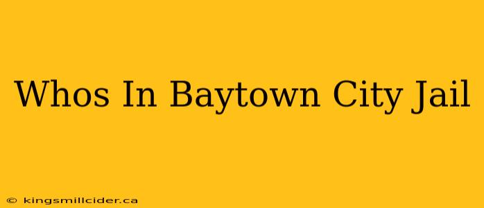 Whos In Baytown City Jail