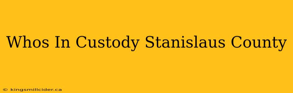 Whos In Custody Stanislaus County