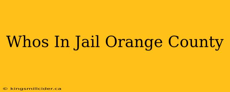 Whos In Jail Orange County