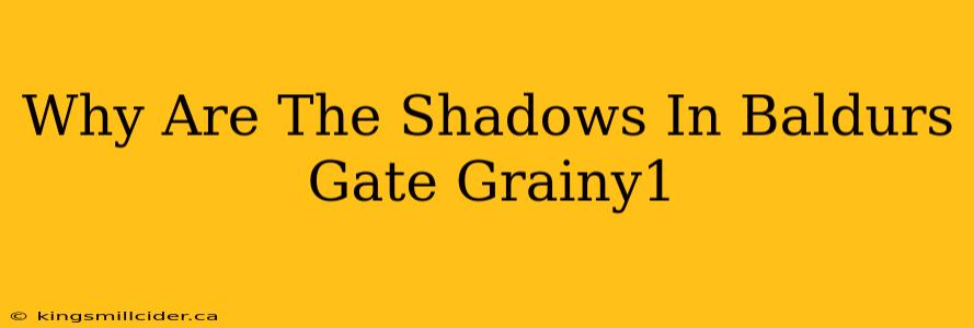 Why Are The Shadows In Baldurs Gate Grainy1