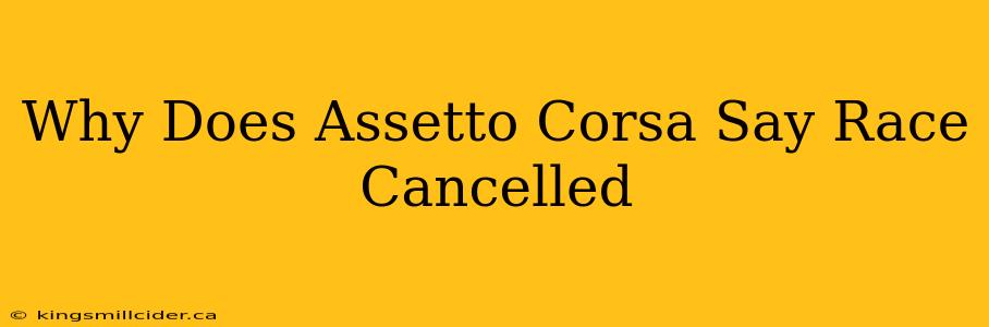 Why Does Assetto Corsa Say Race Cancelled