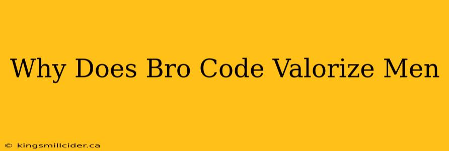 Why Does Bro Code Valorize Men