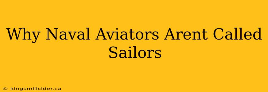 Why Naval Aviators Arent Called Sailors