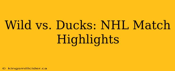 Wild vs. Ducks: NHL Match Highlights