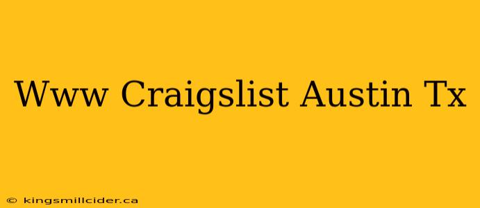 Www Craigslist Austin Tx