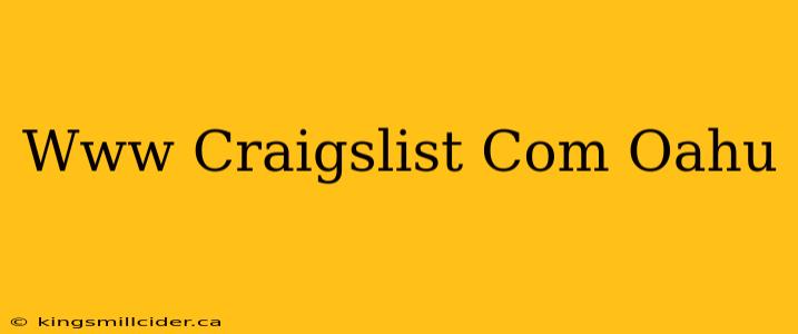 Www Craigslist Com Oahu