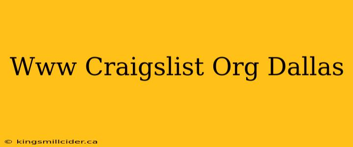 Www Craigslist Org Dallas